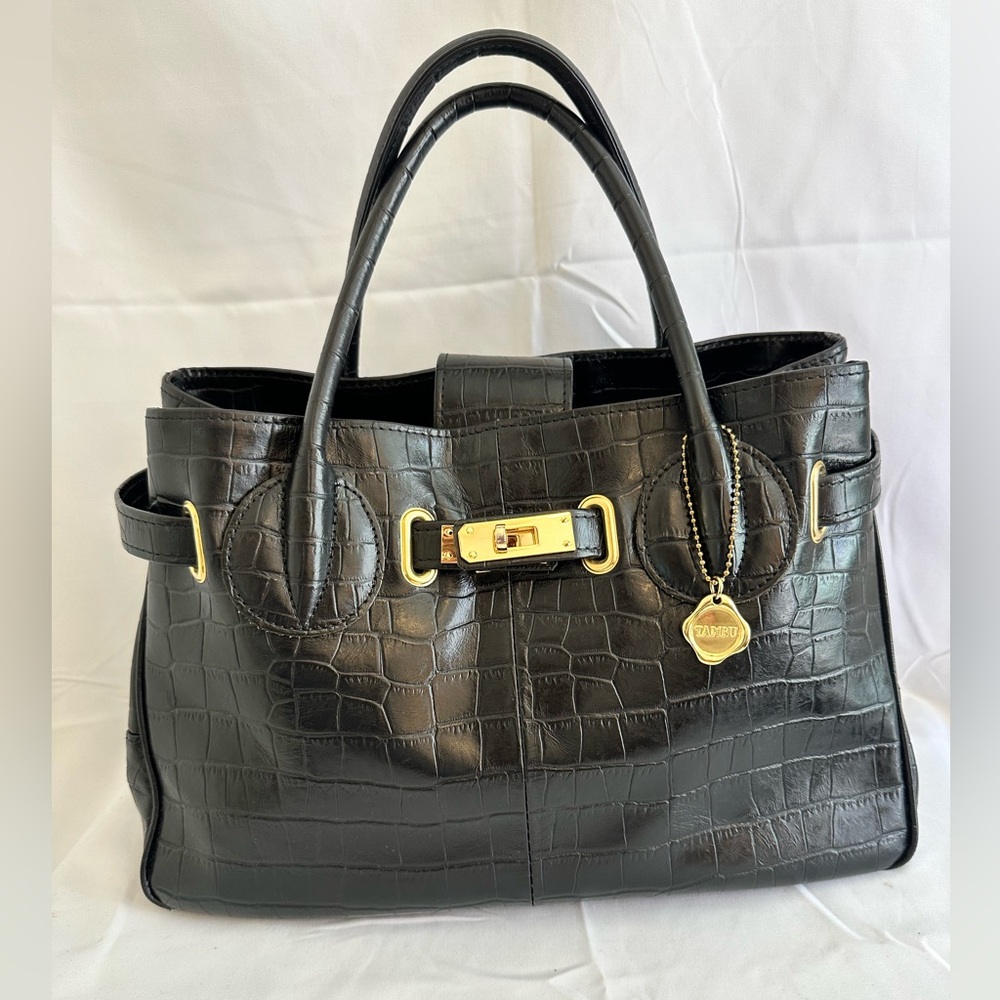 TAMBU X BEAMS Leather Crocodile Embossed BAG